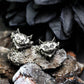 Creepy Cat Stud Earrings - 925 Sterling Silver Handmade Gothic Style