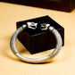 Double Serpent Cuff â€?925 Sterling Silver Handmade Mythical Snake Bracelet