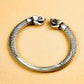 Double Serpent Cuff â€?925 Sterling Silver Handmade Mythical Snake Bracelet