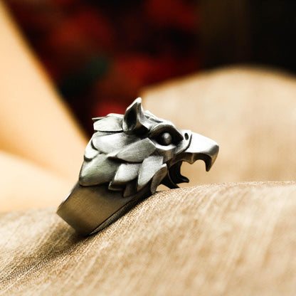 Griffin Head Ring ââ‚?Handcrafted Sterling Silver