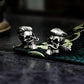 Badass Gentleman Skull Cufflinks - 925 Silver Handmade
