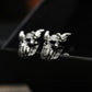 Fierce Skull Earrings - 925 Sterling Silver Handmade