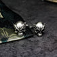 Mutant Half-Skull Dragon Horn Cufflinks - 925 Sterling Silver Handmade