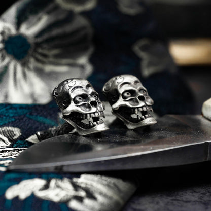 Evil Smile Skull Cufflinks - 925 Sterling Silver Handmade