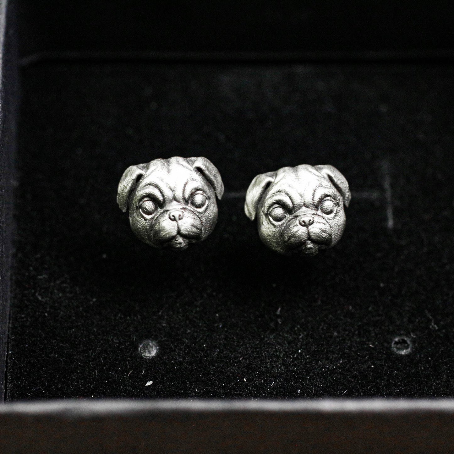 Charming Pug Earrings - 925 Sterling Silver Handmade