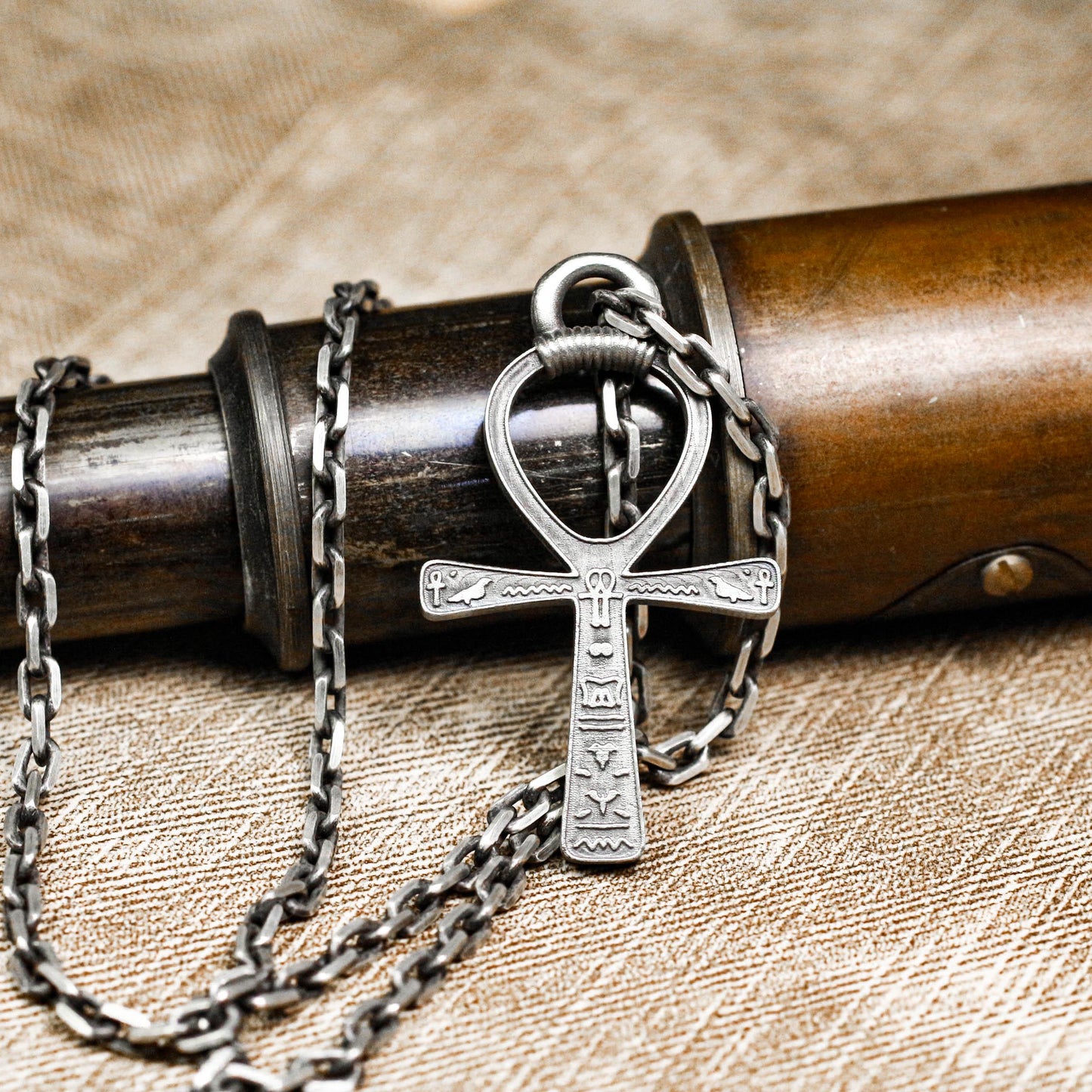 Ancient Ankh Pendant - 925 Silver Handcrafted