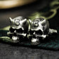 Spiritual Demon Skull Cufflinks, 925 Silver Handmade