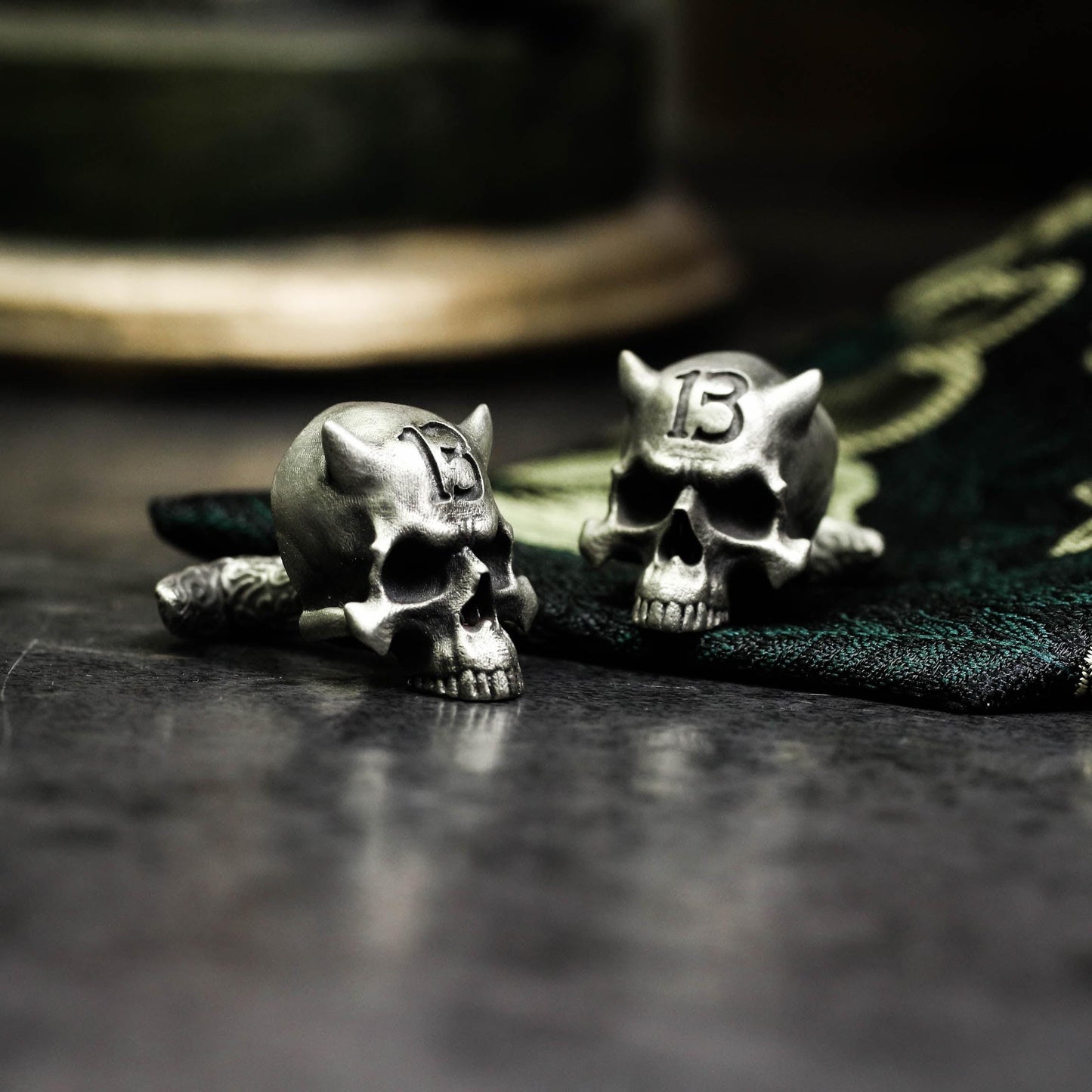 Spiritual Demon Skull Cufflinks, 925 Silver Handmade