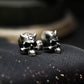 Savage Horned Skull Earrings - 925 Sterling Silver Handmade