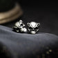 Mystic Skull Rose Earrings - 925 Sterling Silver Handmade