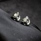 Mystic Skull Rose Earrings - 925 Sterling Silver Handmade