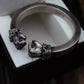 Double Fist Cuff Bracelet - 925 Sterling Silver Handmade