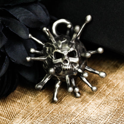 Iron Crown Skull Pendant - 925 Silver Handcrafted