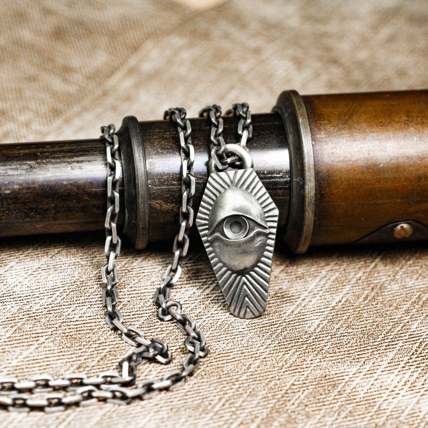 All-Seeing Eye Amulet - Artisan Crafted in 925 Silver