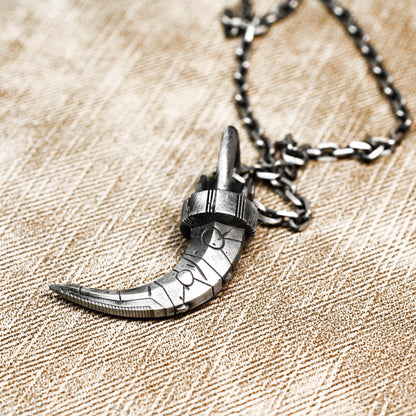 Lunar Crescent Claw Pendant - Handcrafted in 925 Silver