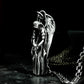 Winged Grim Reaper Pendant - 925 Sterling Silver Handmade