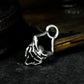 Hands Holding Skull Pendant - 925 Sterling Silver Handmade