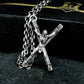 Crucified Skeleton Pendant - 925 Sterling Silver Handmade