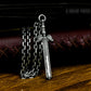 Engraved Sword Pendant - 925 Sterling Silver Handmade