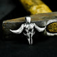 Bull Skull Pendant - 925 Sterling Silver Handmade