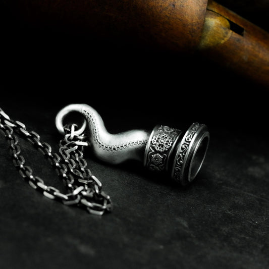 Ornate Pirate Hook Pendant - 925 Sterling Silver Handmade