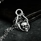 Hands Holding Skull Pendant - 925 Sterling Silver Handmade