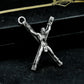 Crucified Skeleton Pendant - 925 Sterling Silver Handmade