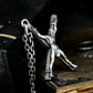 Crucified Skeleton Pendant - 925 Sterling Silver Handmade