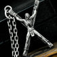 Crucified Skeleton Pendant - 925 Sterling Silver Handmade