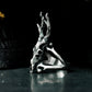 Deer Skull Ring with Antlers ¨C 925 Sterling Silver Handmade