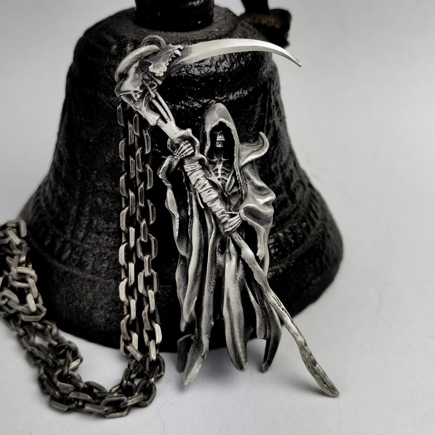 Grim Reaper Pendant (Alternate Pose) ¨C 925 Sterling Silver Handmade