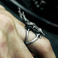 Deer Skull Ring with Antlers ¨C 925 Sterling Silver Handmade