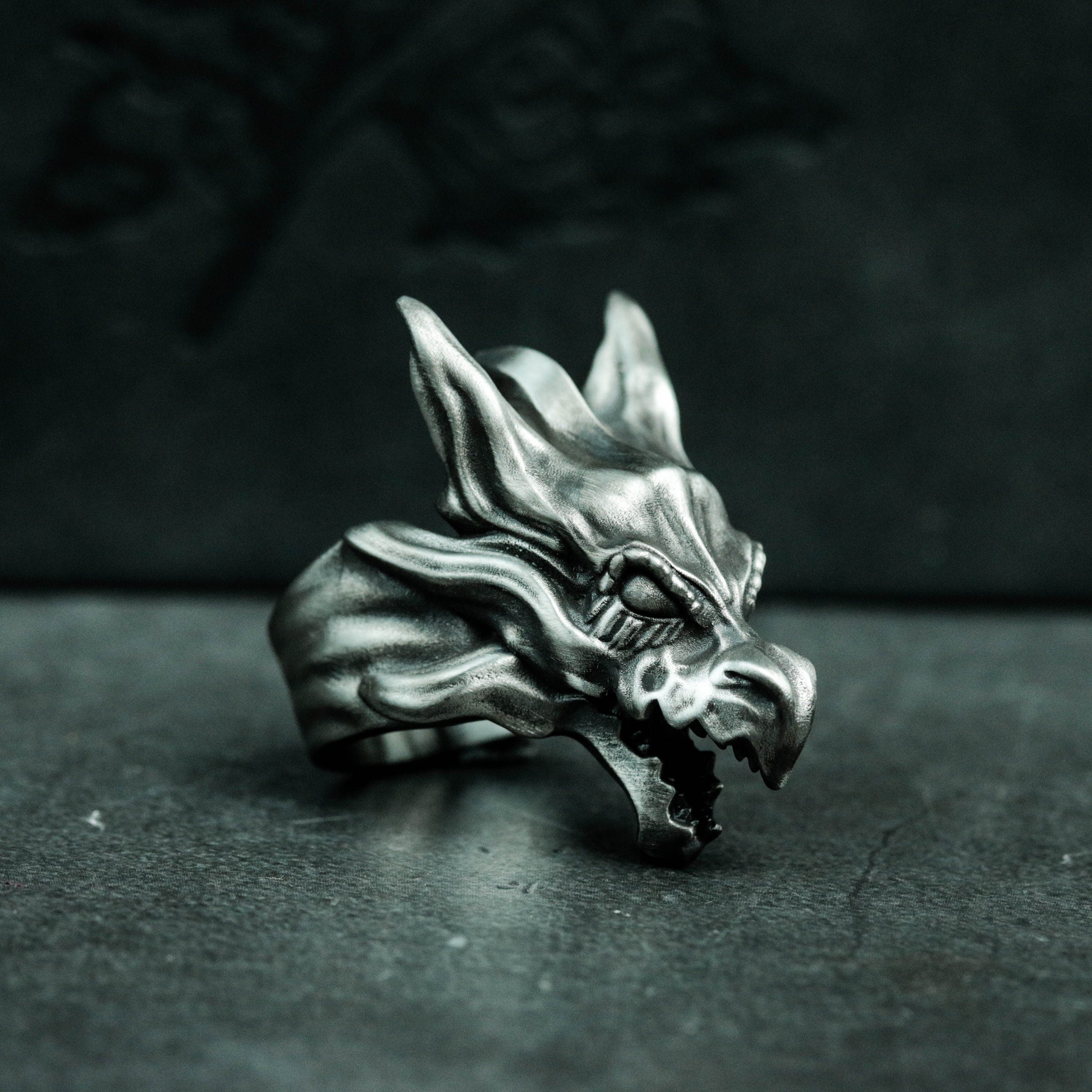 LARGE .925 STERLING SILVER DRAGON HEAD/FACE RING – DMND Limited